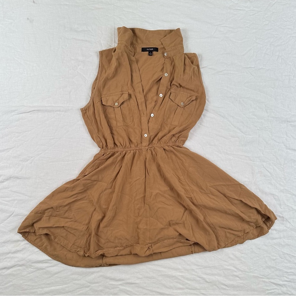 Casual Tan Sleeveless Dress